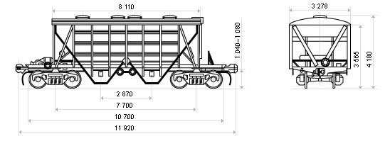Вагон хоппер чертеж